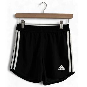 adidas Black Athletic Shorts with White Stripes